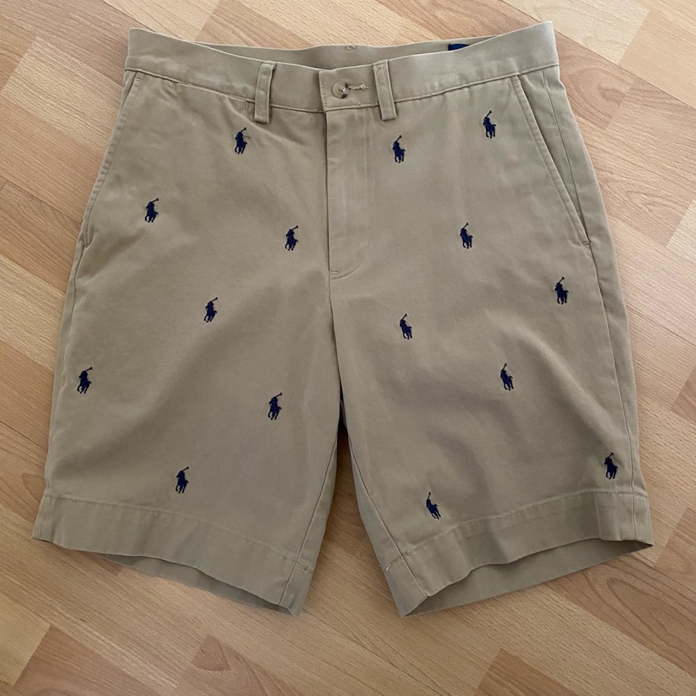 Polo by Ralph Lauren Tan Embroidered Shorts